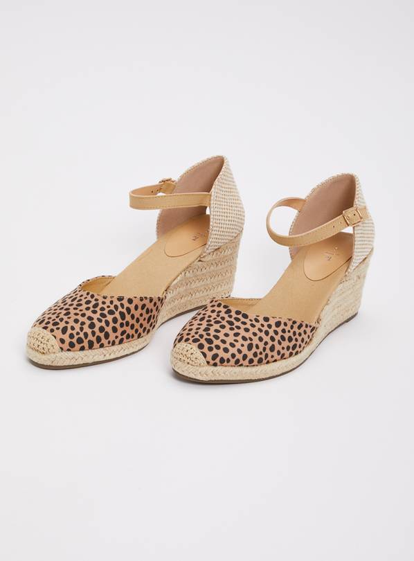 Buy Animal Print Espadrille Wedges 4 Sandals Argos